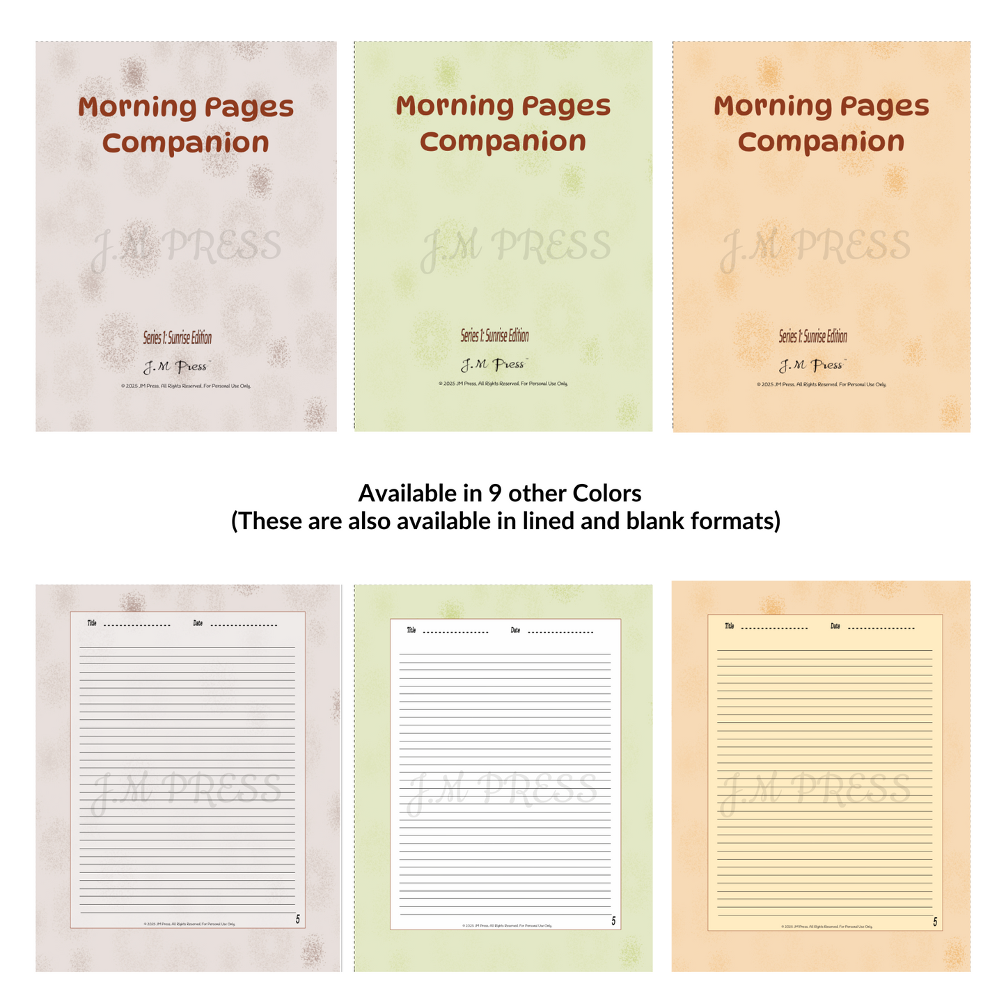 Morning Pages Companion – Sunrise Edition (Series 1) – JM Press Notebooks Edition