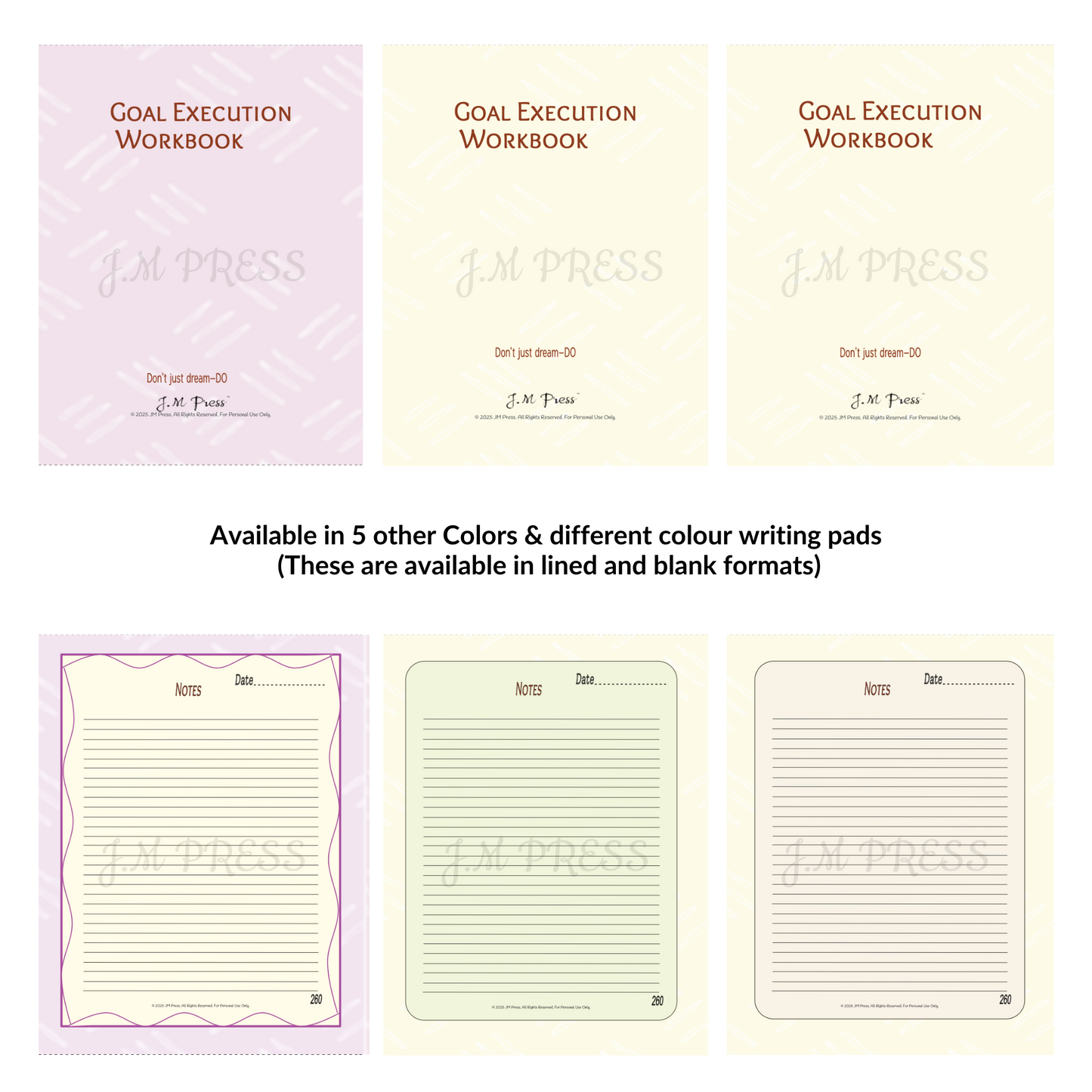 Goal Execution Workbook – 52 Weeks (JM Press Workbook Edition)