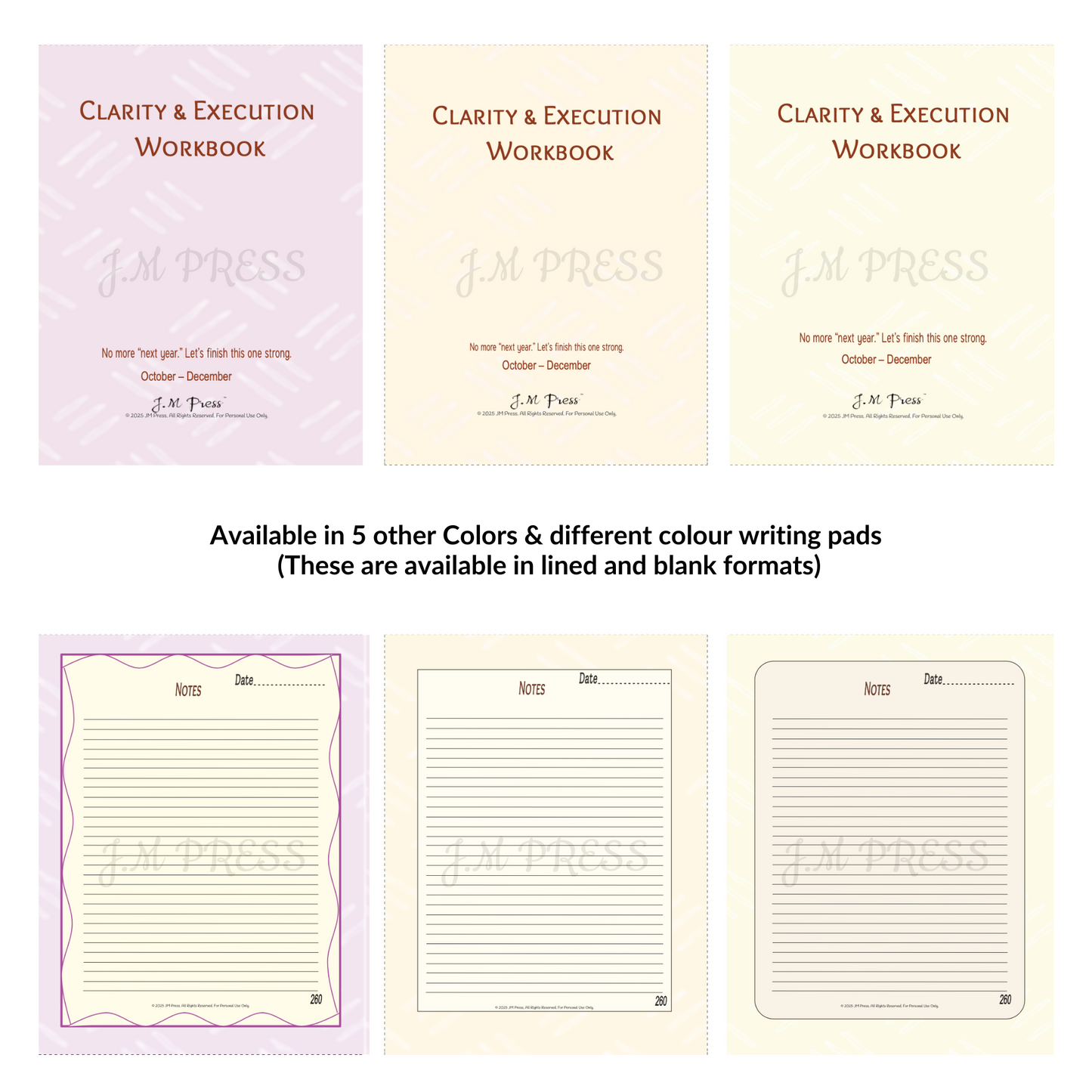 Clarity & Execution Workbook – Q4 Edition (JM Press Workbook Edition)