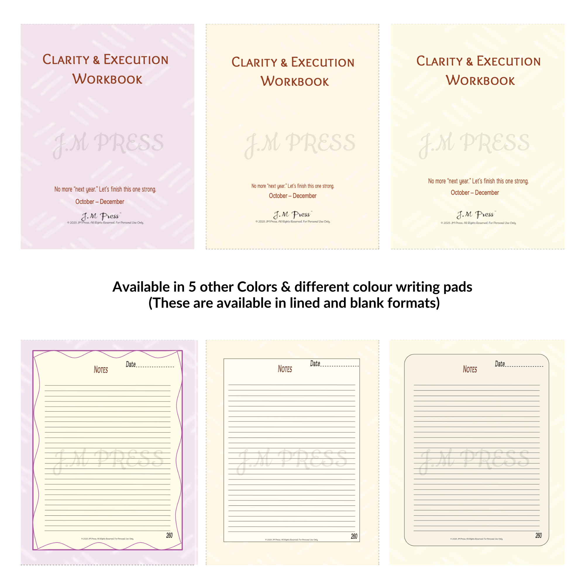 Clarity & Execution Workbook – Q4 Edition (JM Press Workbook Edition)