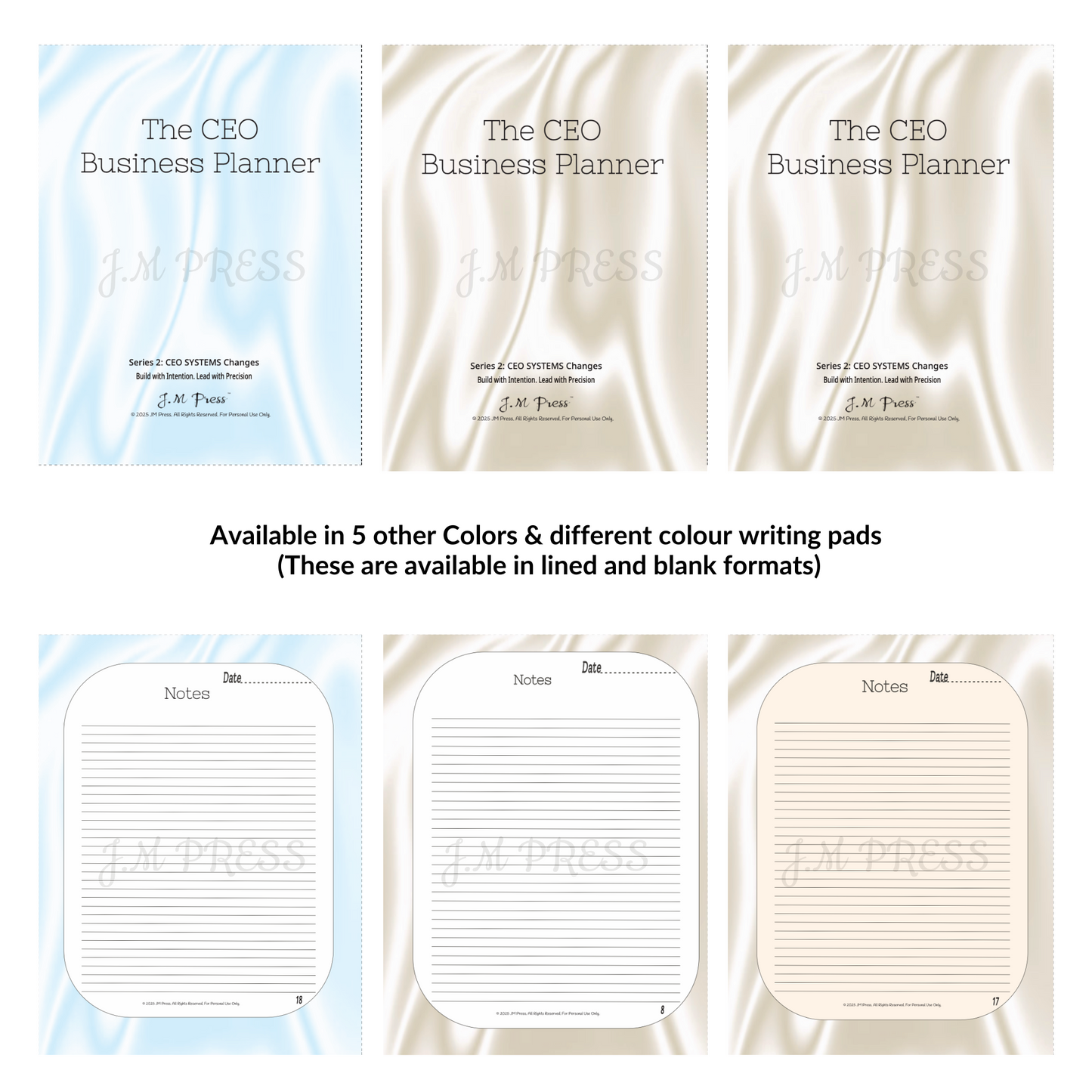 CEO Business Planner – Systems & Strategic Changes | JM Press CEO Tools Edition