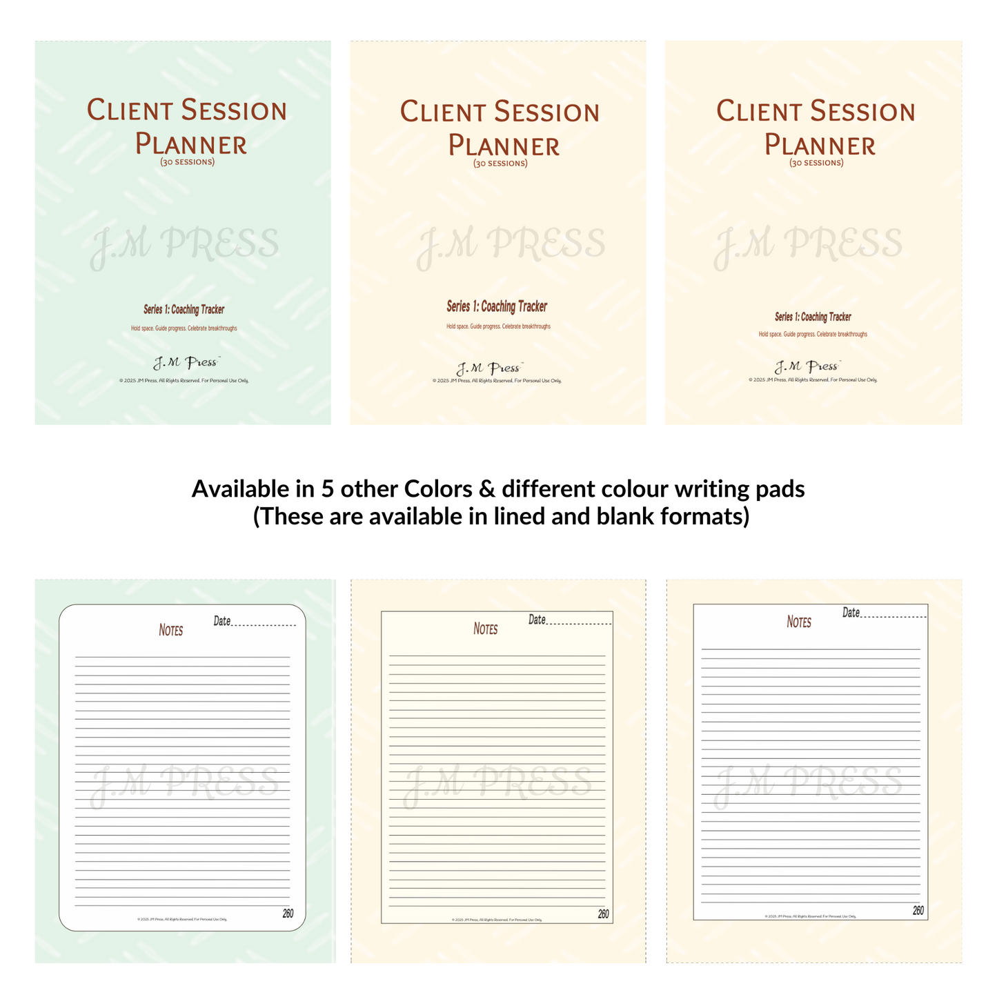 Client Session Planner – Series 1 (JM Press Workbook Edition)