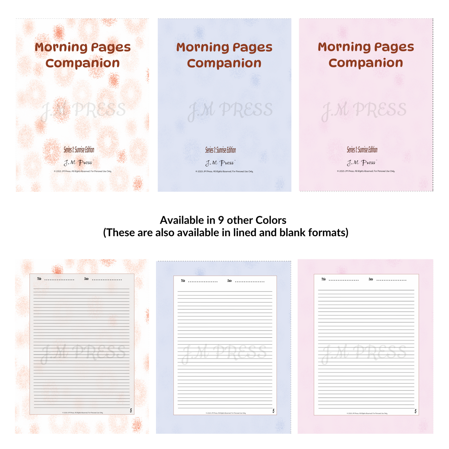 Morning Pages Companion – Sunrise Edition (Series 1) – JM Press Notebooks Edition