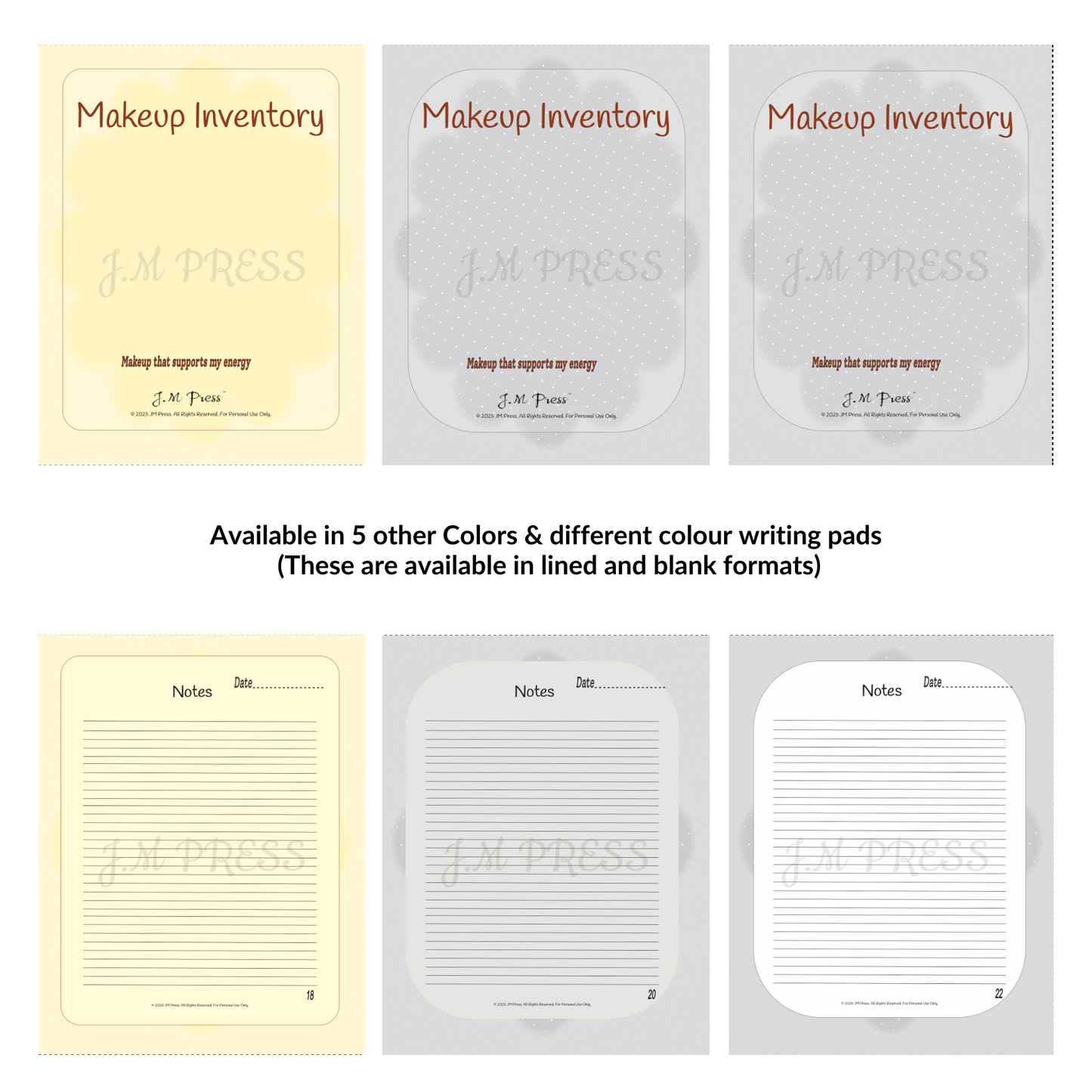 Makeup Inventory – Beauty Product Tracker (JM Press Beauty Edition)