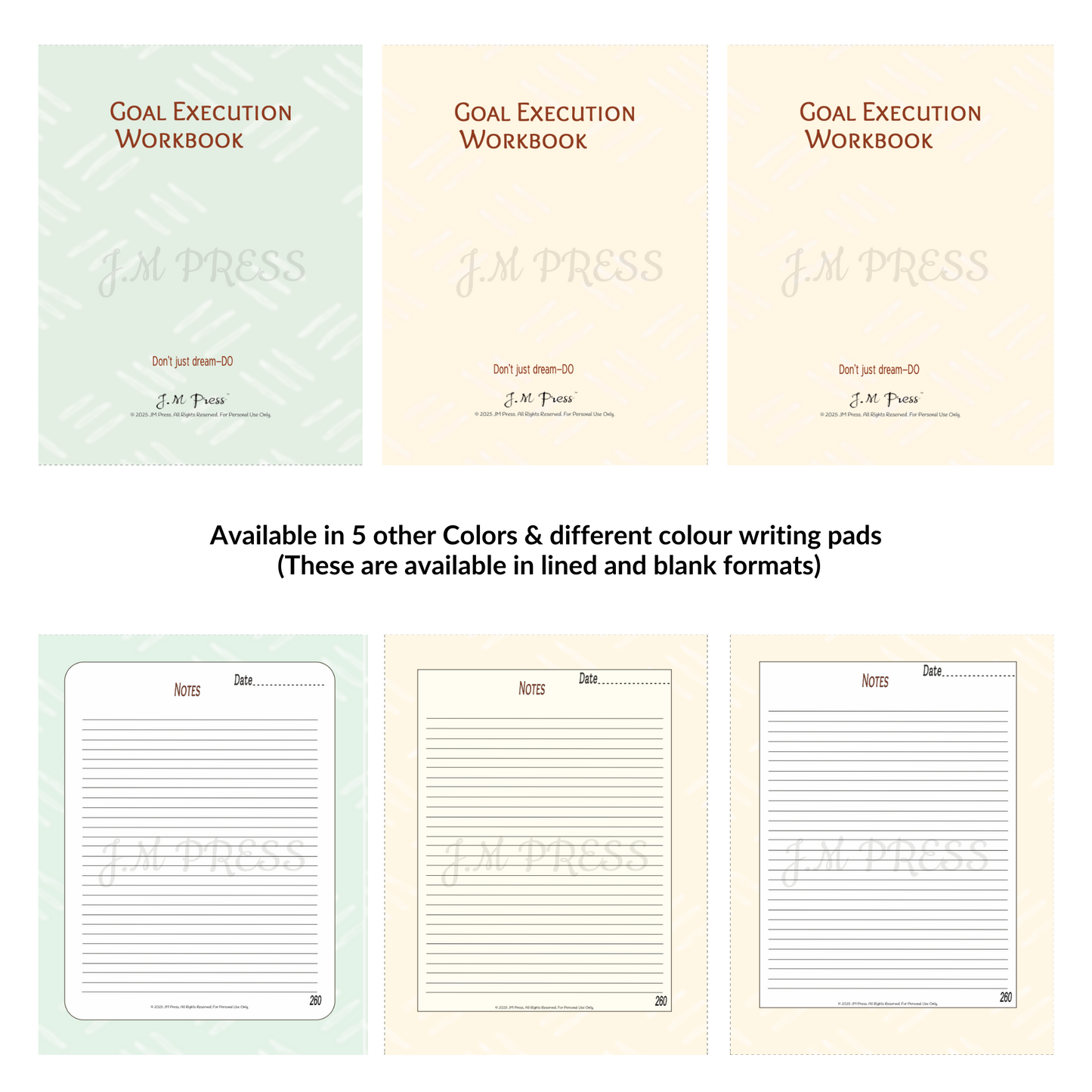 Goal Execution Workbook – 52 Weeks (JM Press Workbook Edition)