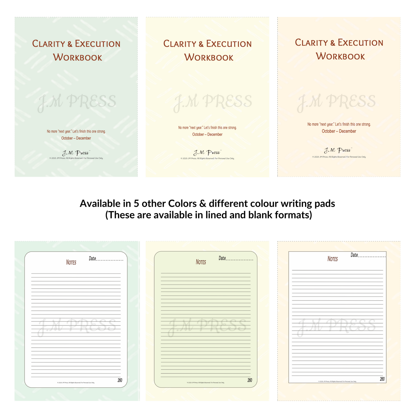 Clarity & Execution Workbook – Q4 Edition (JM Press Workbook Edition)