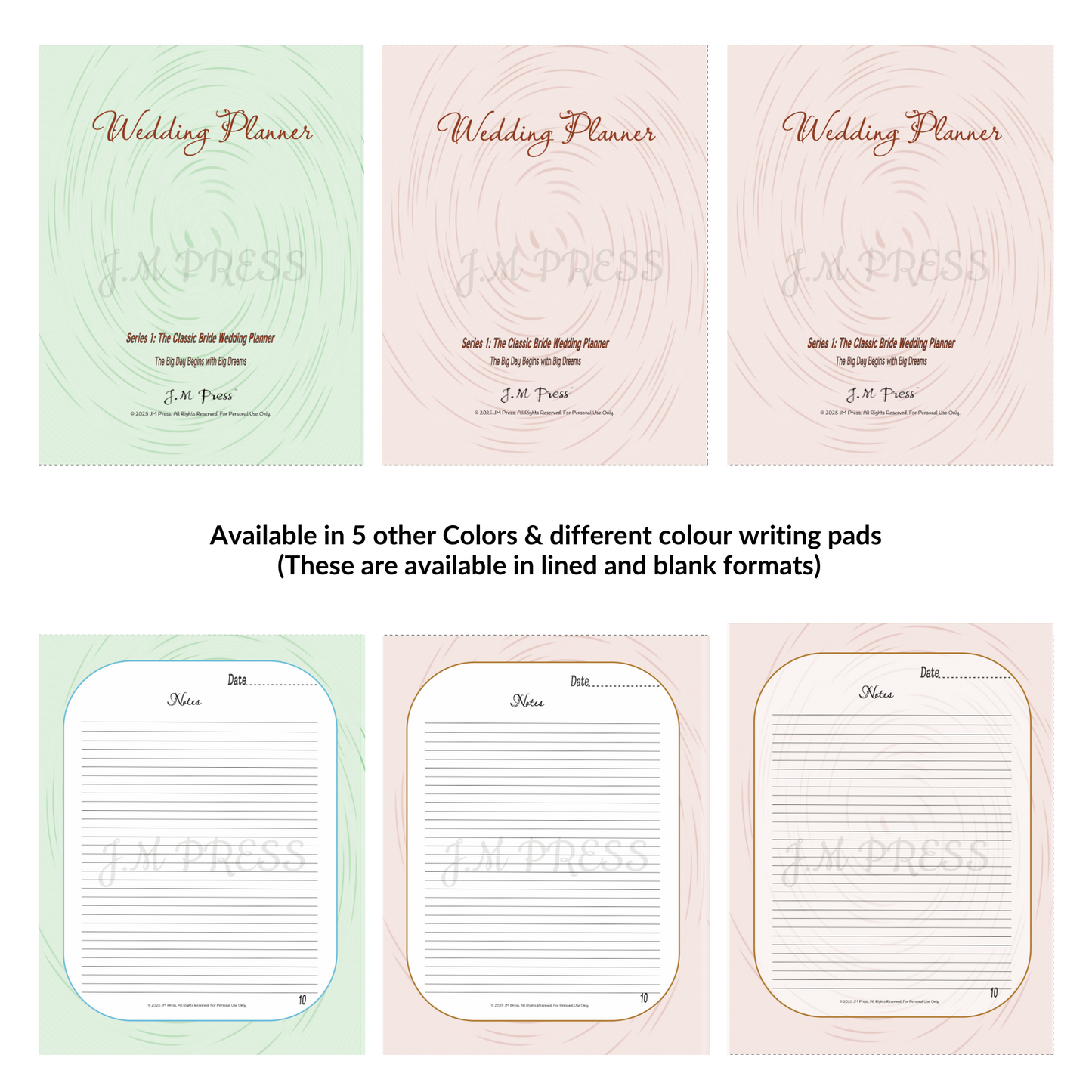 Classic Bride Wedding Planner | 15-Month Countdown + 52 Weekly Planning Pages | JM Press