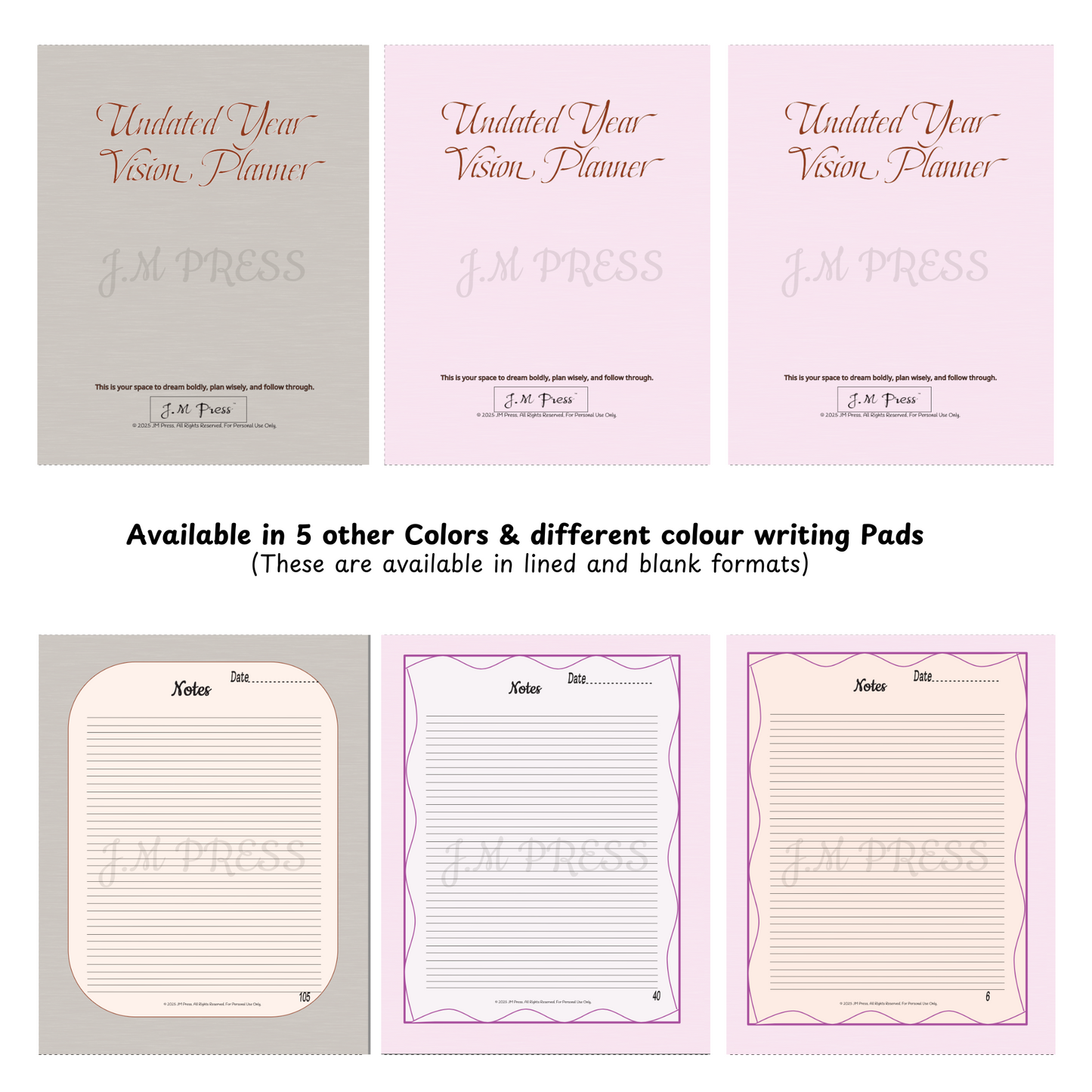 Vision Planner – Undated Yearly Wellness Planner (Wellness Edition)