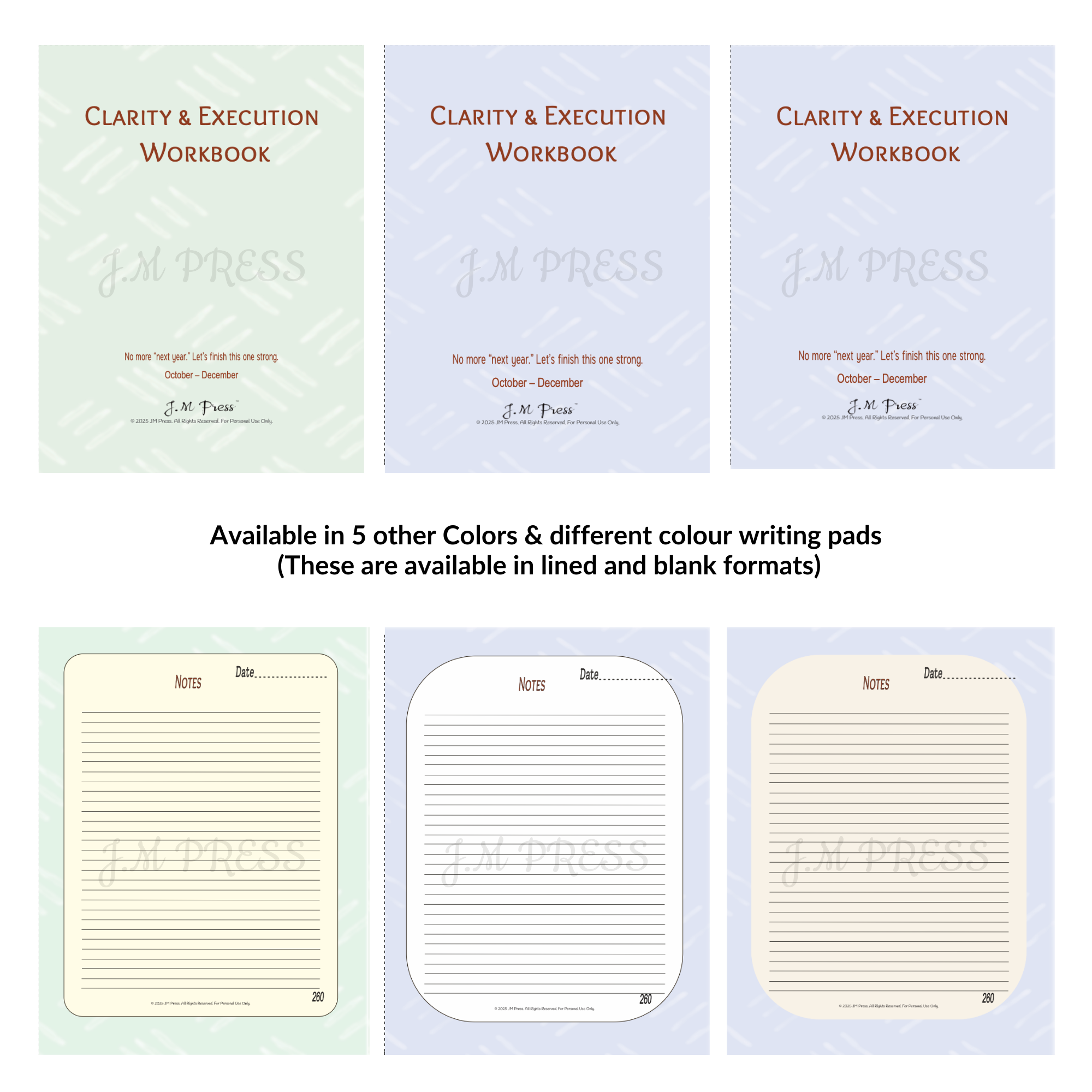 Clarity & Execution Workbook – Q4 Edition (JM Press Workbook Edition)