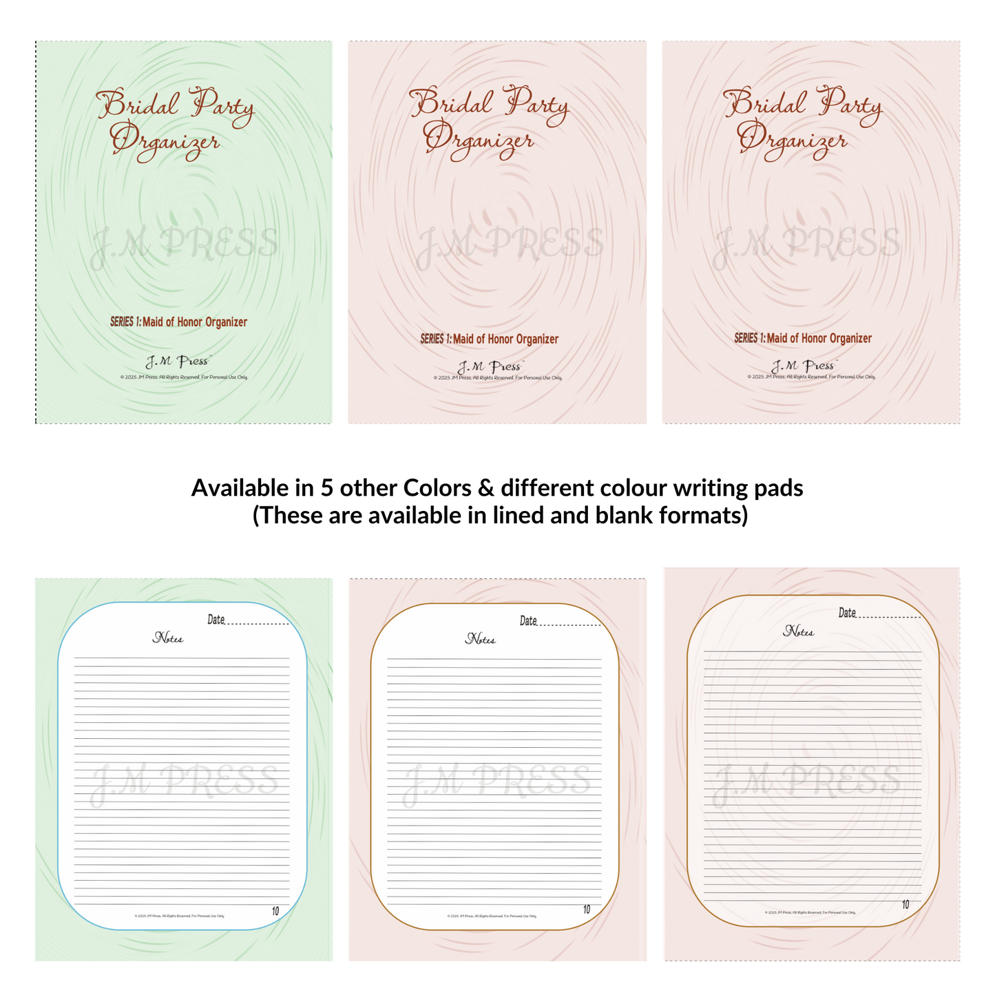 Maid of Honor Wedding Planner | Bachelorette, Speech & Reflection Pages | JM Press