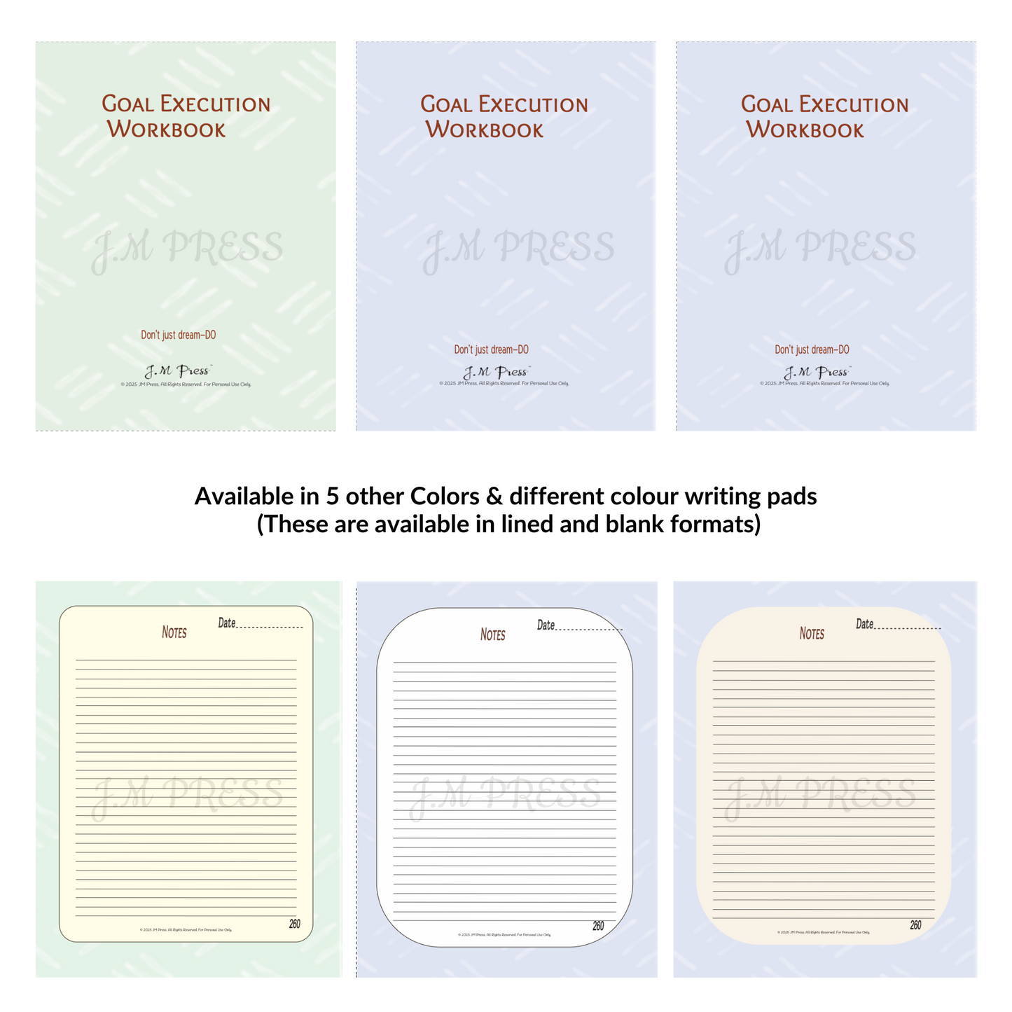 Goal Execution Workbook – 52 Weeks (JM Press Workbook Edition)
