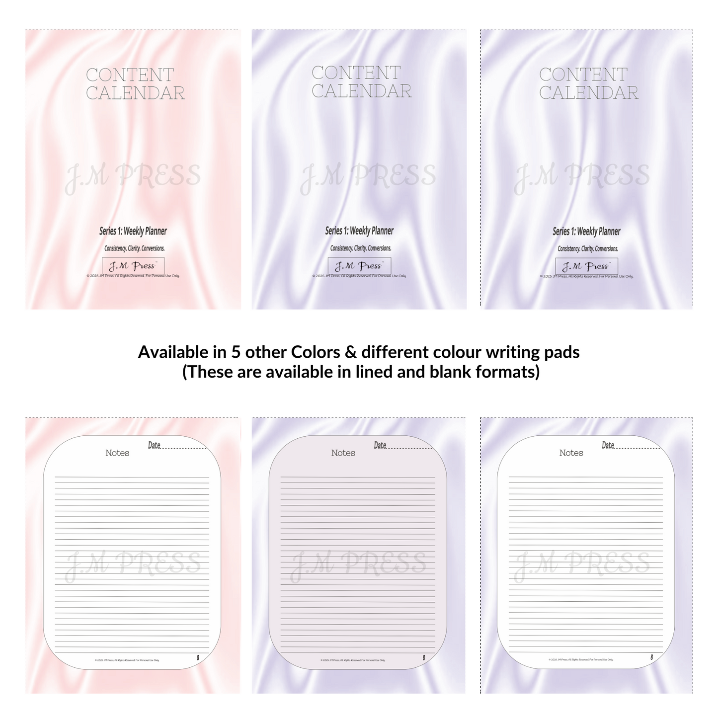 CEO Content Calendar – Weekly Planner | JM Press CEO Tools Edition