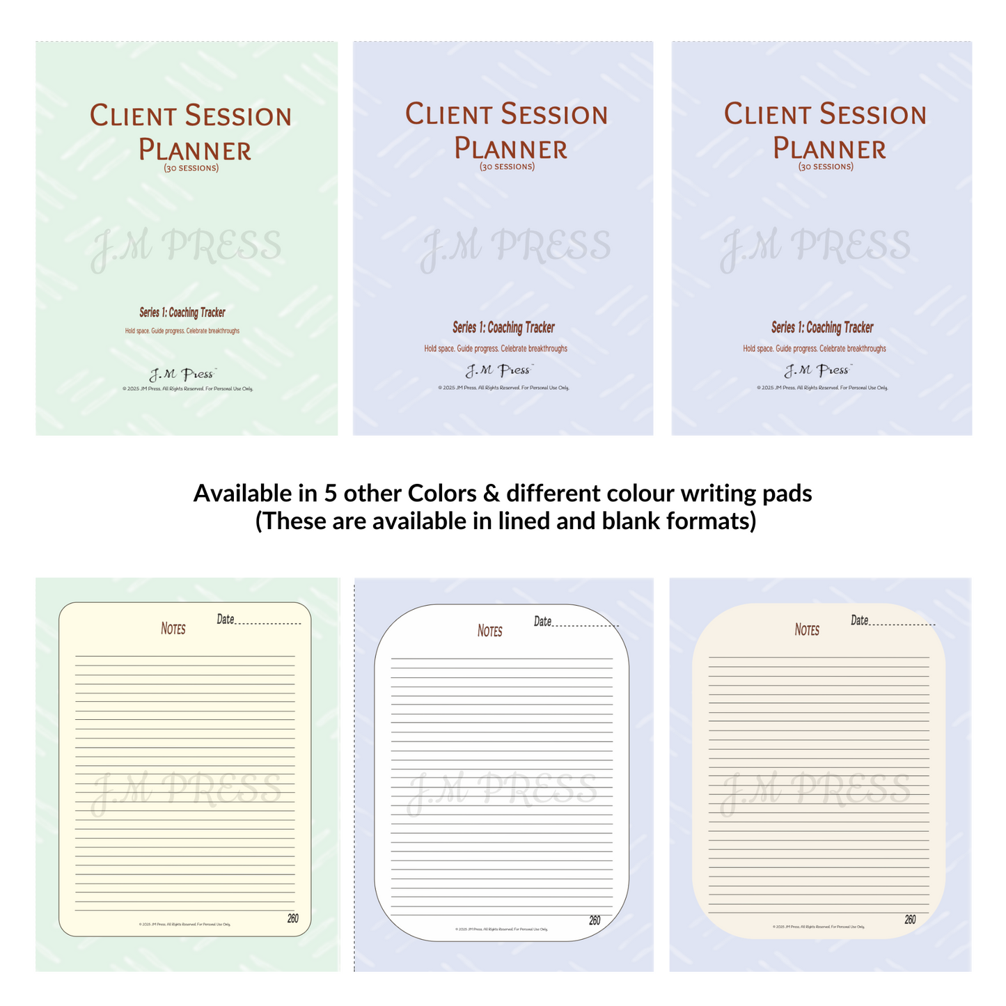 Client Session Planner – Series 1 (JM Press Workbook Edition)
