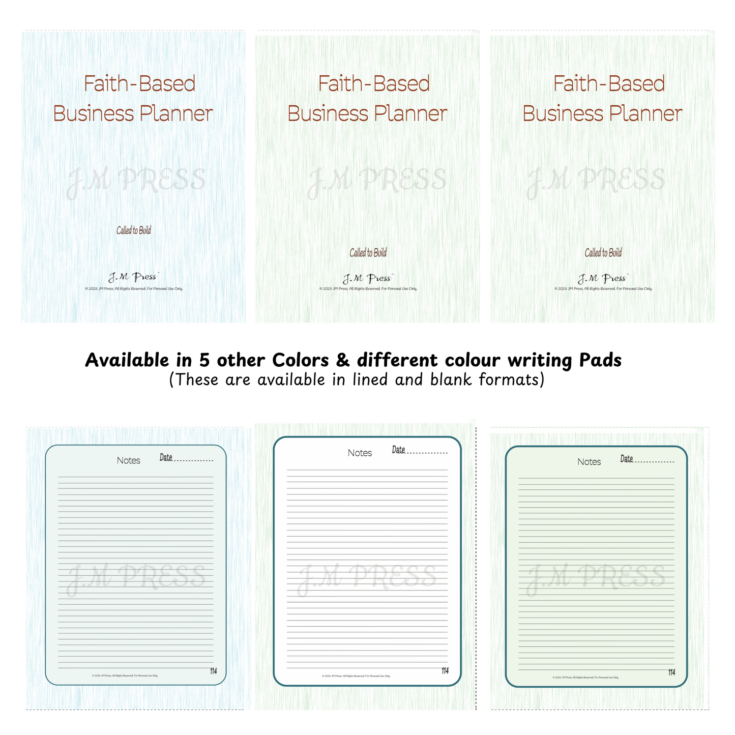 Faith-Based Business Planner – 12-Month Scripture & Testimony Tracker (JM Press Faith Edition)