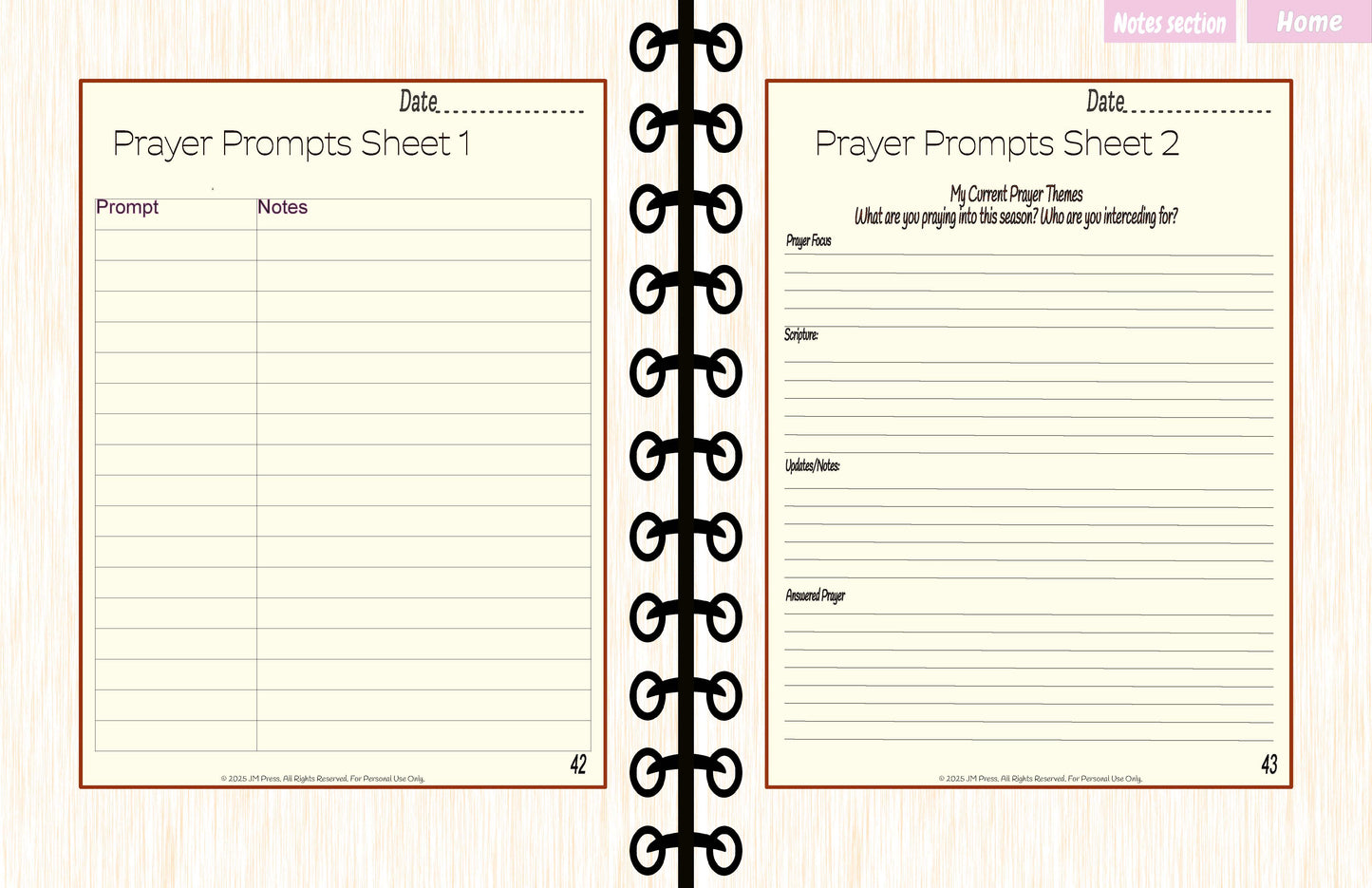 Spiritual Goals Planner – 12-Month Faith Alignment (JM Press Faith Edition)