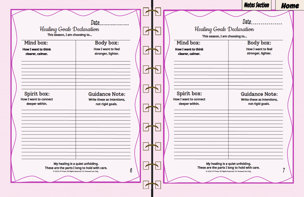 Healing Journal – Inner Work | Emotional Healing, Inner Child Reflection & Nervous System Awareness Journal