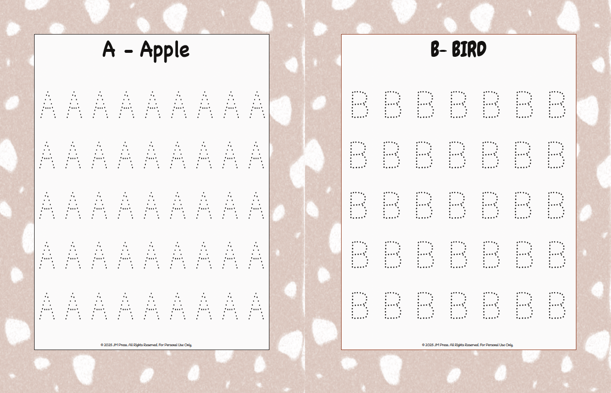 Handwriting Workbook – A to Z Uppercase Alphabet Dotted Tracing Practice (JM Press Kids Edition)