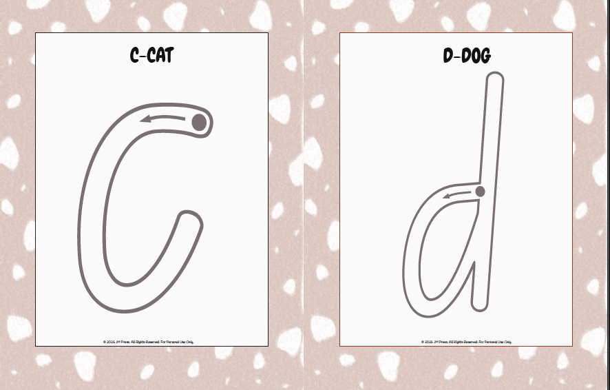 Lowercase Letter Tracing with Arrows