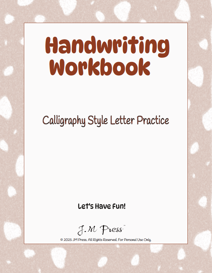 Handwriting Workbook – A to Z Calligraphy Style Letters (JM Press Kids Edition)