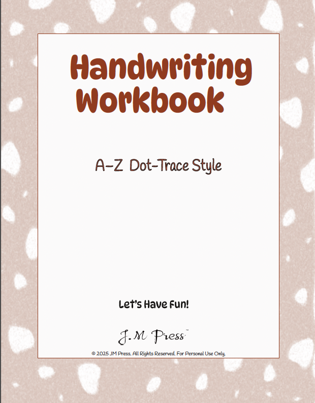 Handwriting Workbook – A to Z Dot-Trace Letters (JM Press Kids Edition)