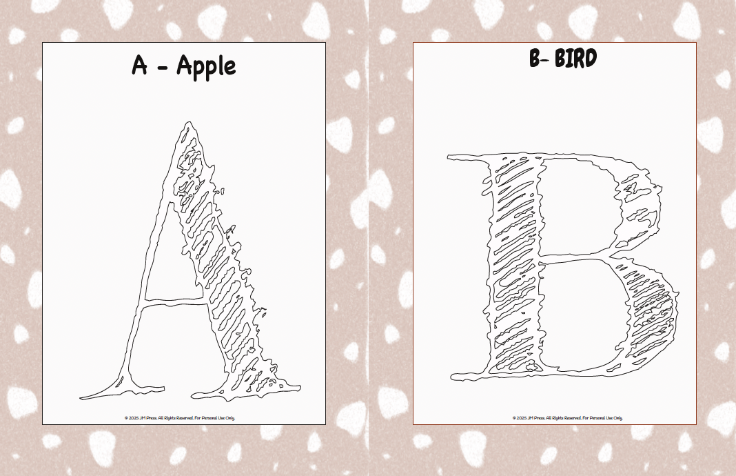 Handwriting Workbook – A to Z Textured Block Letters (JM Press Kids Edition)