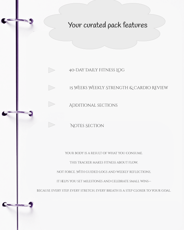 Fitness tracker with features listed on a white background