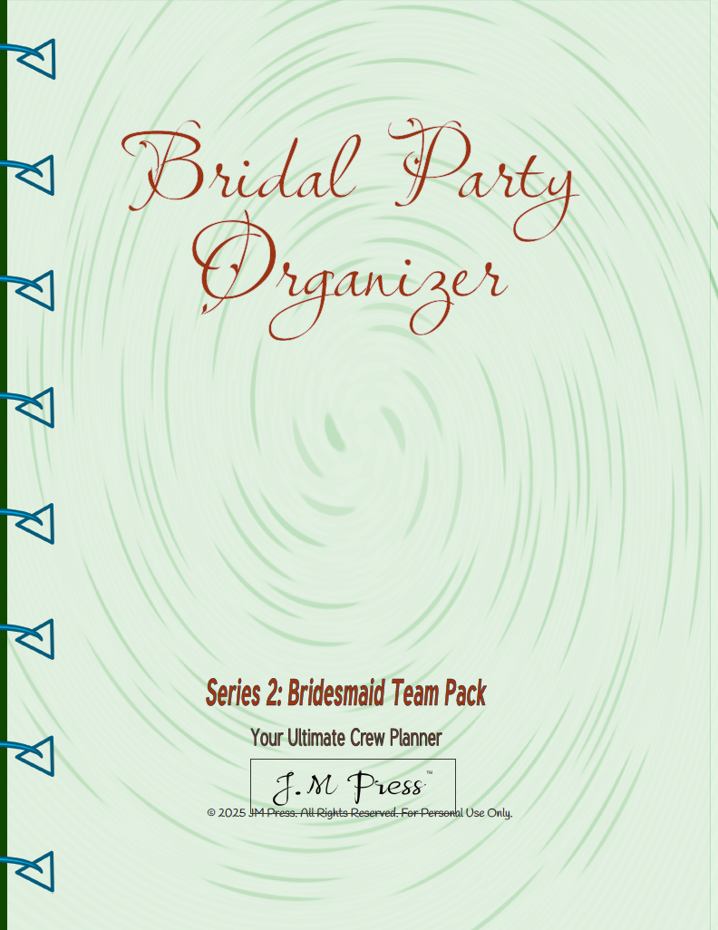 Bridesmaid Planner | Team Roles, Shared Checklists & Reflection Pages | JM Press