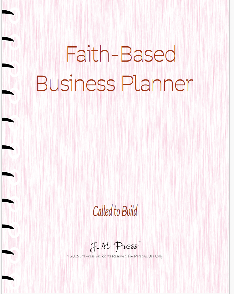 Faith-Based Business Planner – 12-Month Scripture & Testimony Tracker (JM Press Faith Edition)