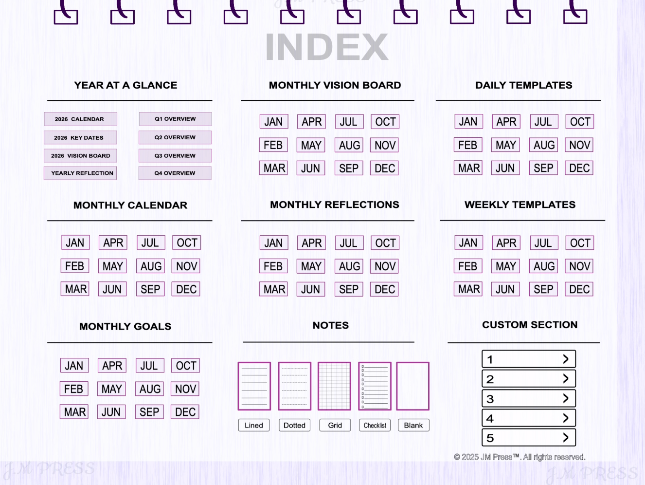 2026 Minimal Digital Planner – Undated Daily & Weekly