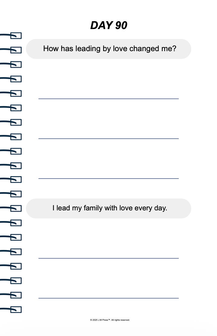 Leading by Love Pocket Diary | Reflective Journal for Fathers Who Want to Lead Their Families with Patience, Compassion & Emotional Strength | JM Press