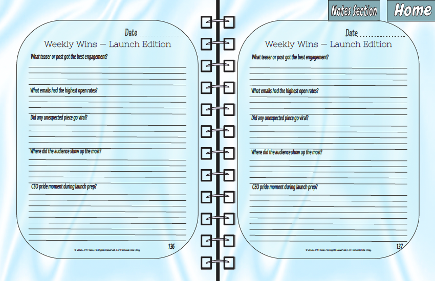 CEO Content Calendar — Launch Strategy Planner for Digital Products & Business Launches| JM Press CEO Edition