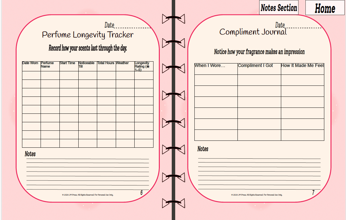 Perfume Log – Fragrance Tracker (JM Press Beauty Edition)