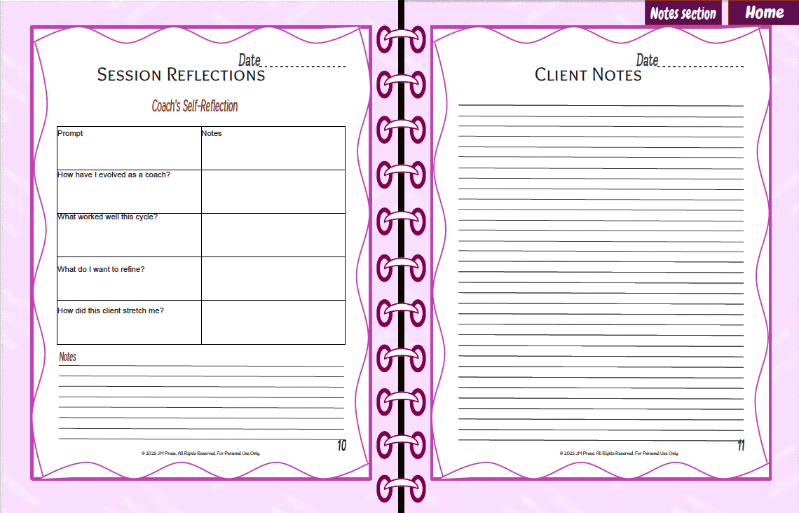 Client Session Planner – Series 1 (JM Press Workbook Edition)