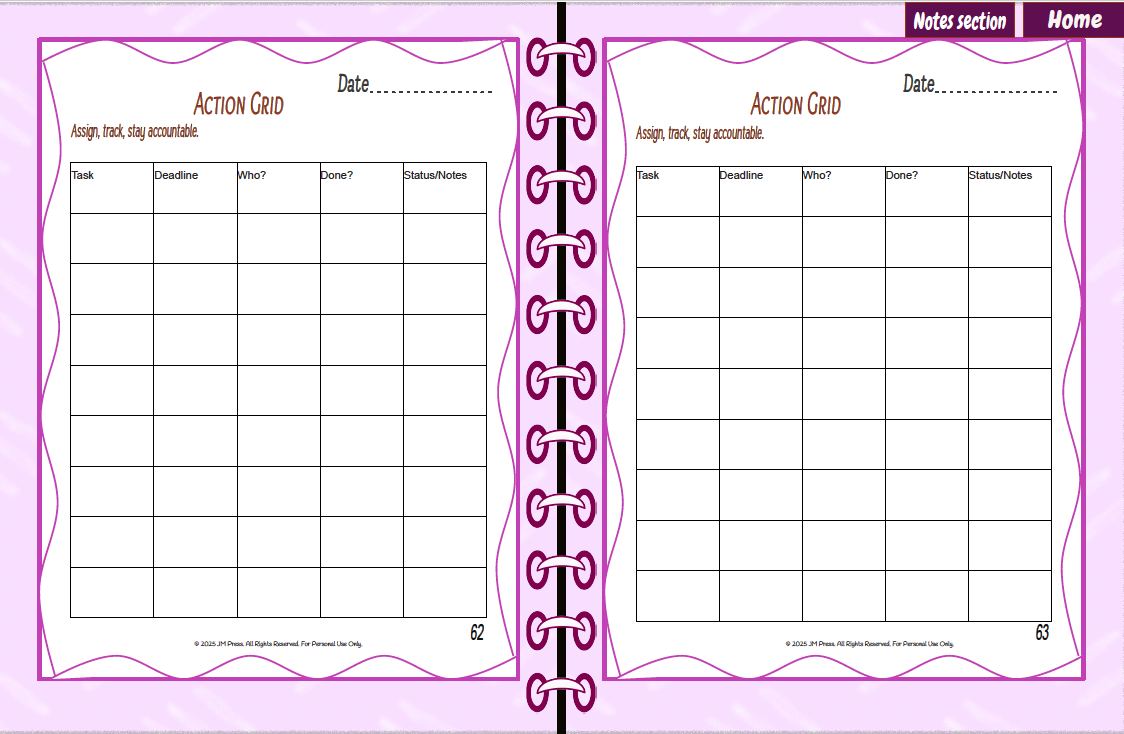 Goal Execution Workbook – 52 Weeks (JM Press Workbook Edition)