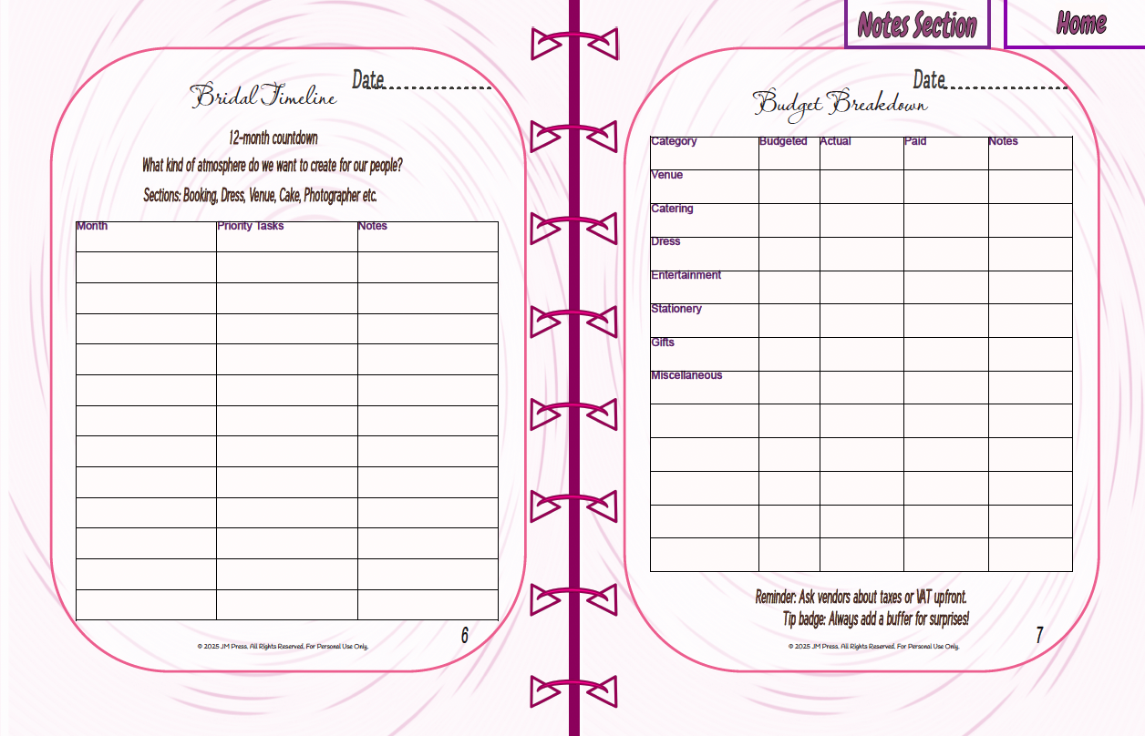 Classic Bride Wedding Planner | 15-Month Countdown + 52 Weekly Planning Pages | JM Press