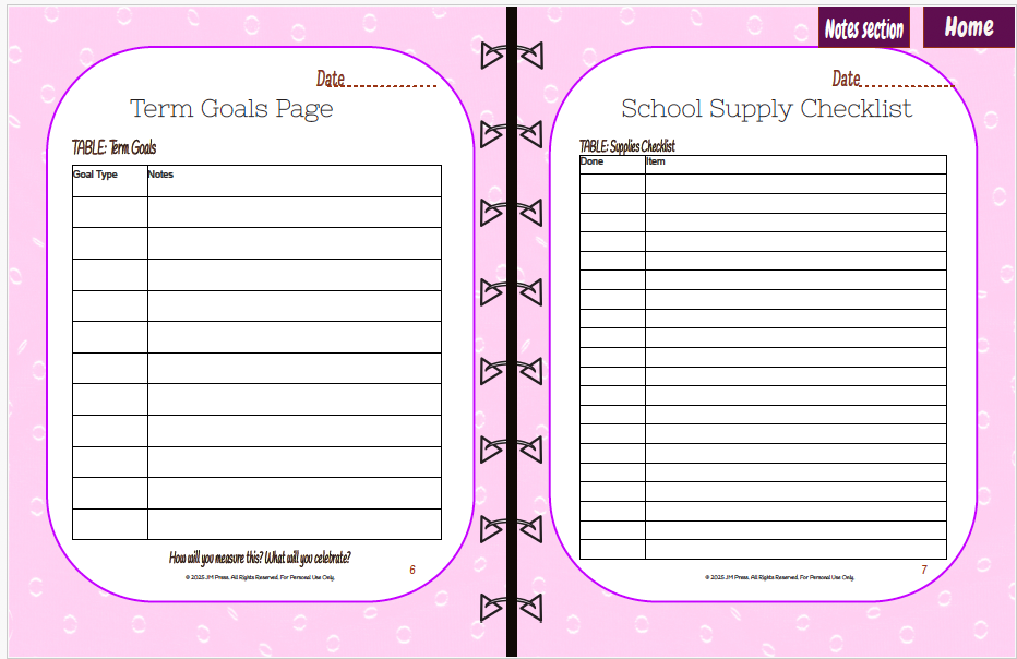 Back to School Academic Planner & Reflection Journal – Full-Year Student Organization & Habit Builder (JM Press Special Edition)