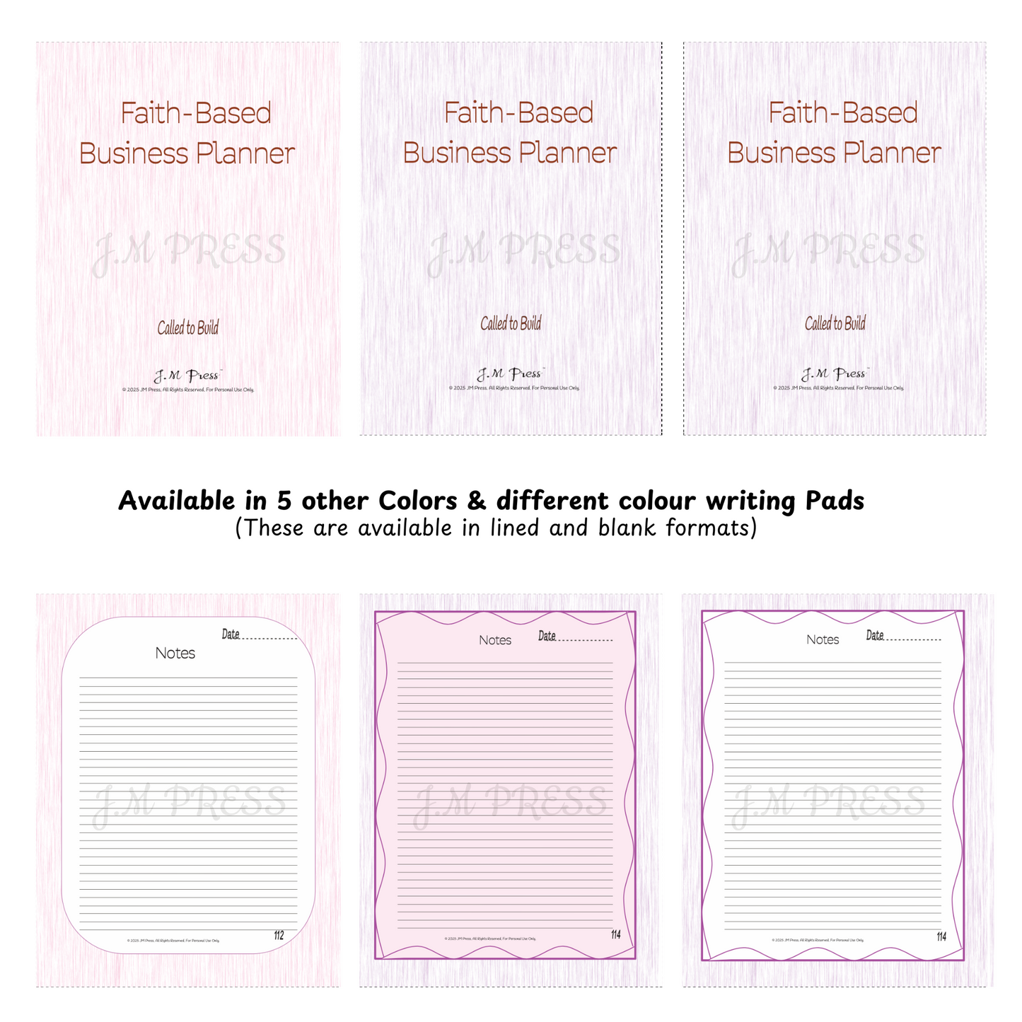 Faith-Based Business Planner – 12-Month Scripture & Testimony Tracker (JM Press Faith Edition)