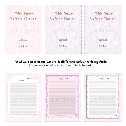 Faith-Based Business Planner – 12-Month Scripture & Testimony Tracker (JM Press Faith Edition)