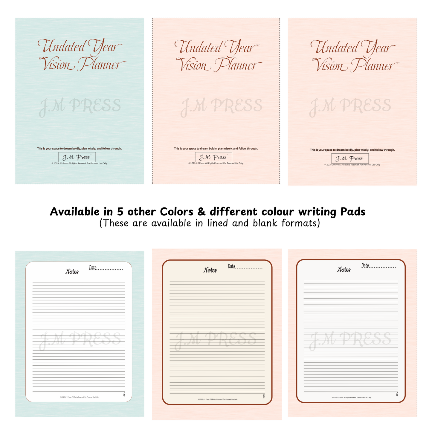 Vision Planner – Undated Yearly Wellness Planner (Wellness Edition)