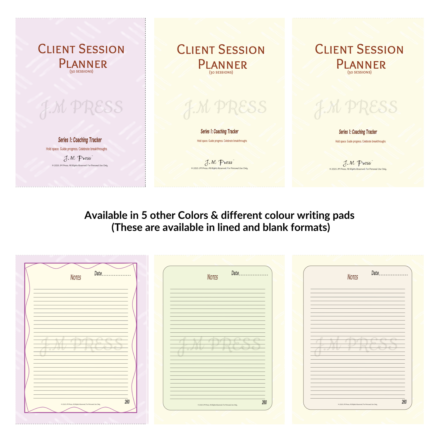 Client Session Planner – Series 1 (JM Press Workbook Edition)
