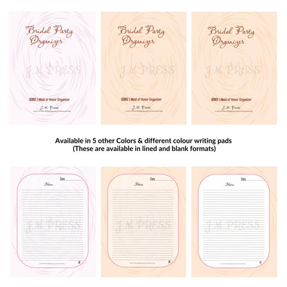 Maid of Honor Wedding Planner | Bachelorette, Speech & Reflection Pages | JM Press