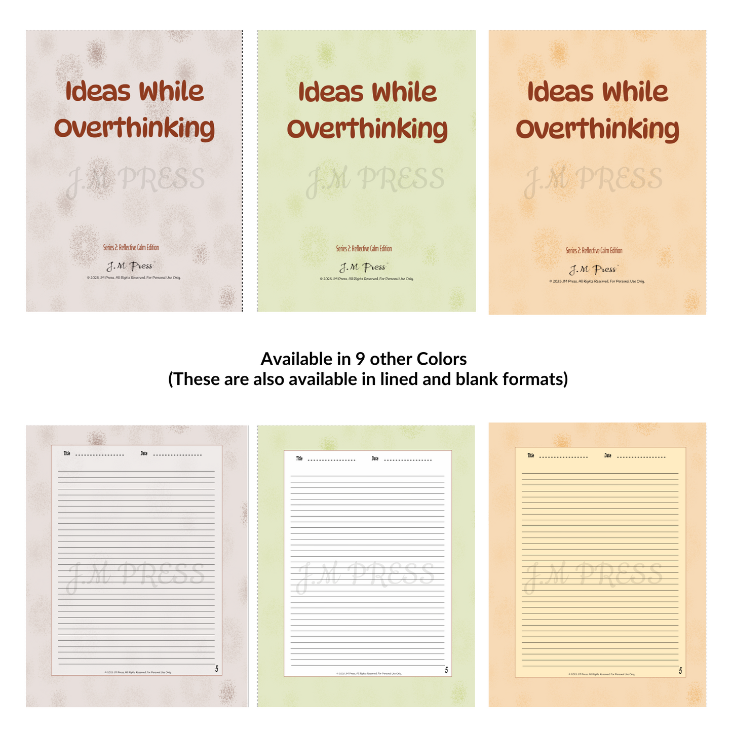 Ideas While Overthinking – Midnight Edition – JM Press Notebooks Edition