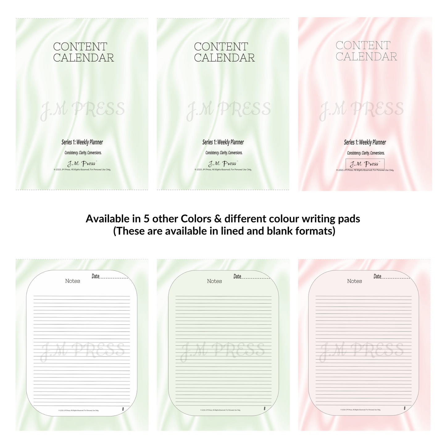 CEO Content Calendar – Weekly Planner | JM Press CEO Tools Edition