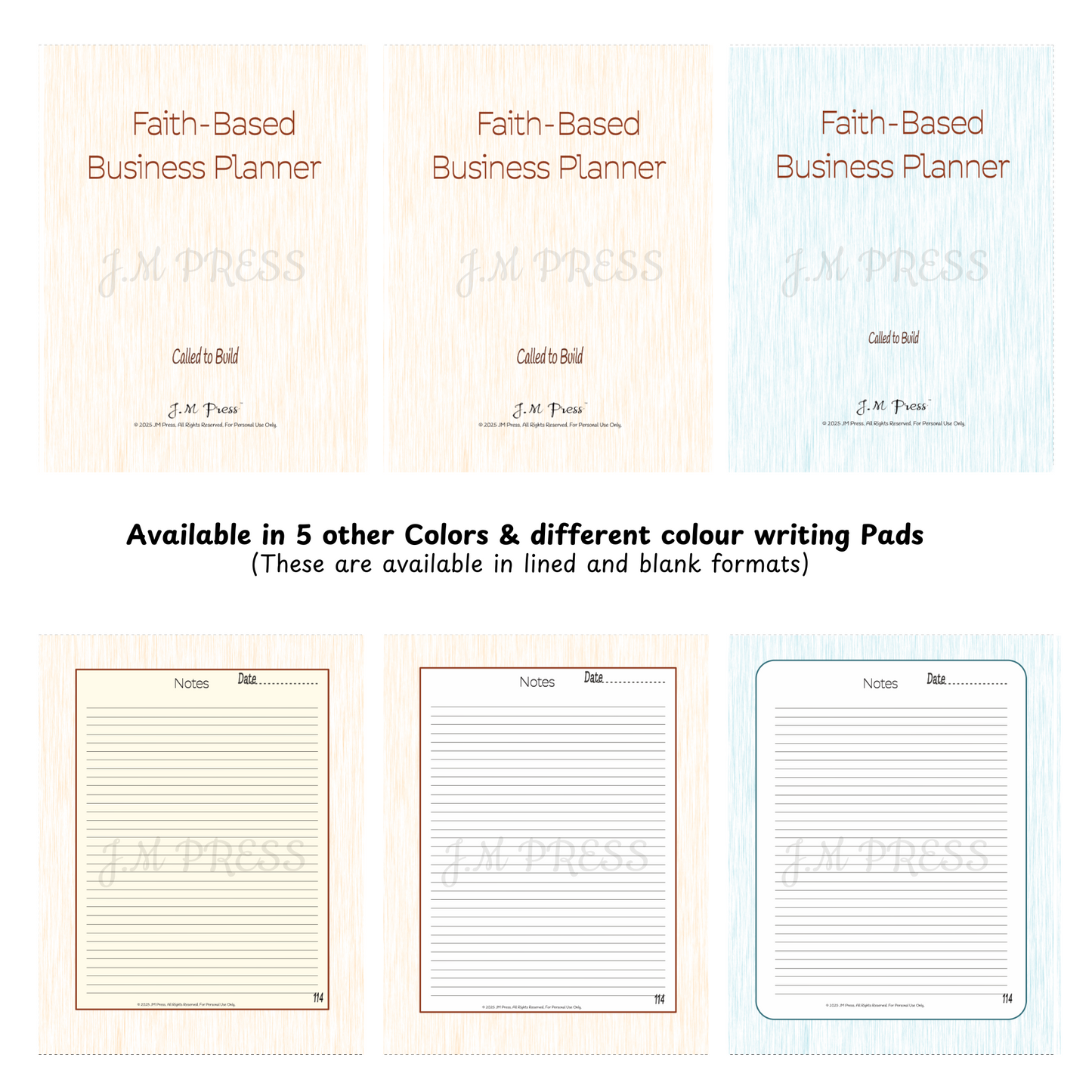 Faith-Based Business Planner – 12-Month Scripture & Testimony Tracker (JM Press Faith Edition)