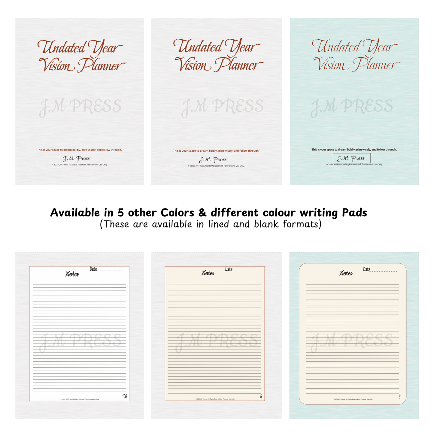 Vision Planner – Undated Yearly Wellness Planner (Wellness Edition)