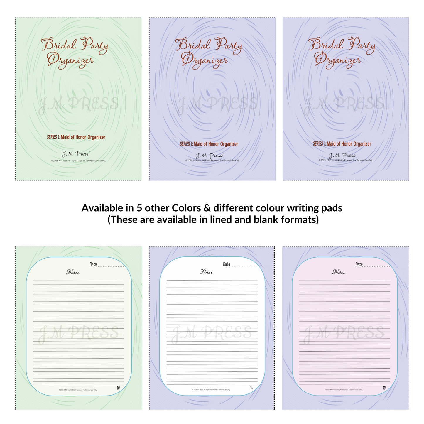 Maid of Honor Wedding Planner | Bachelorette, Speech & Reflection Pages | JM Press