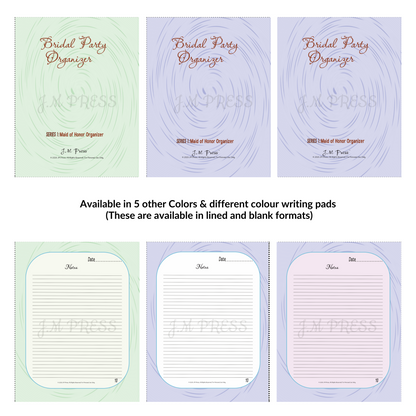 Maid of Honor Wedding Planner | Bachelorette, Speech & Reflection Pages | JM Press