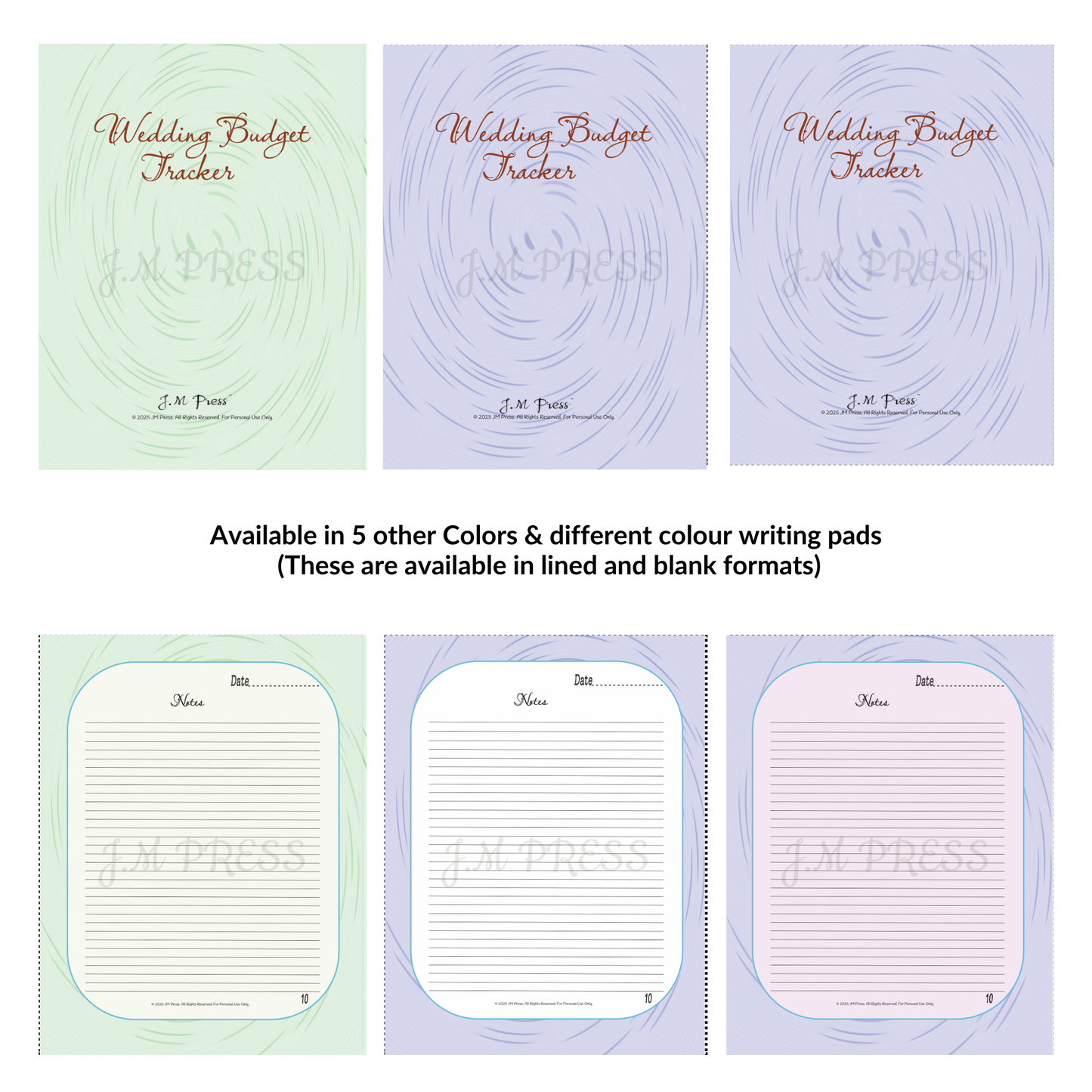Wedding Budget Planner | Expense, Savings & Final Budget Summary | JM Press
