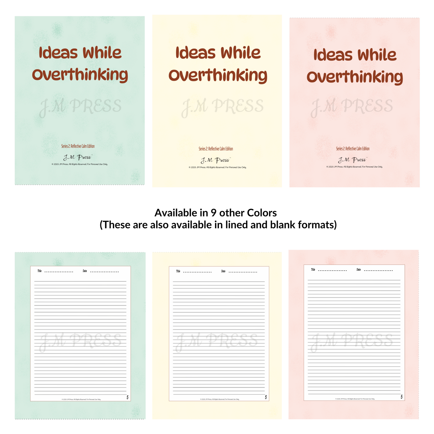 Ideas While Overthinking – Midnight Edition – JM Press Notebooks Edition