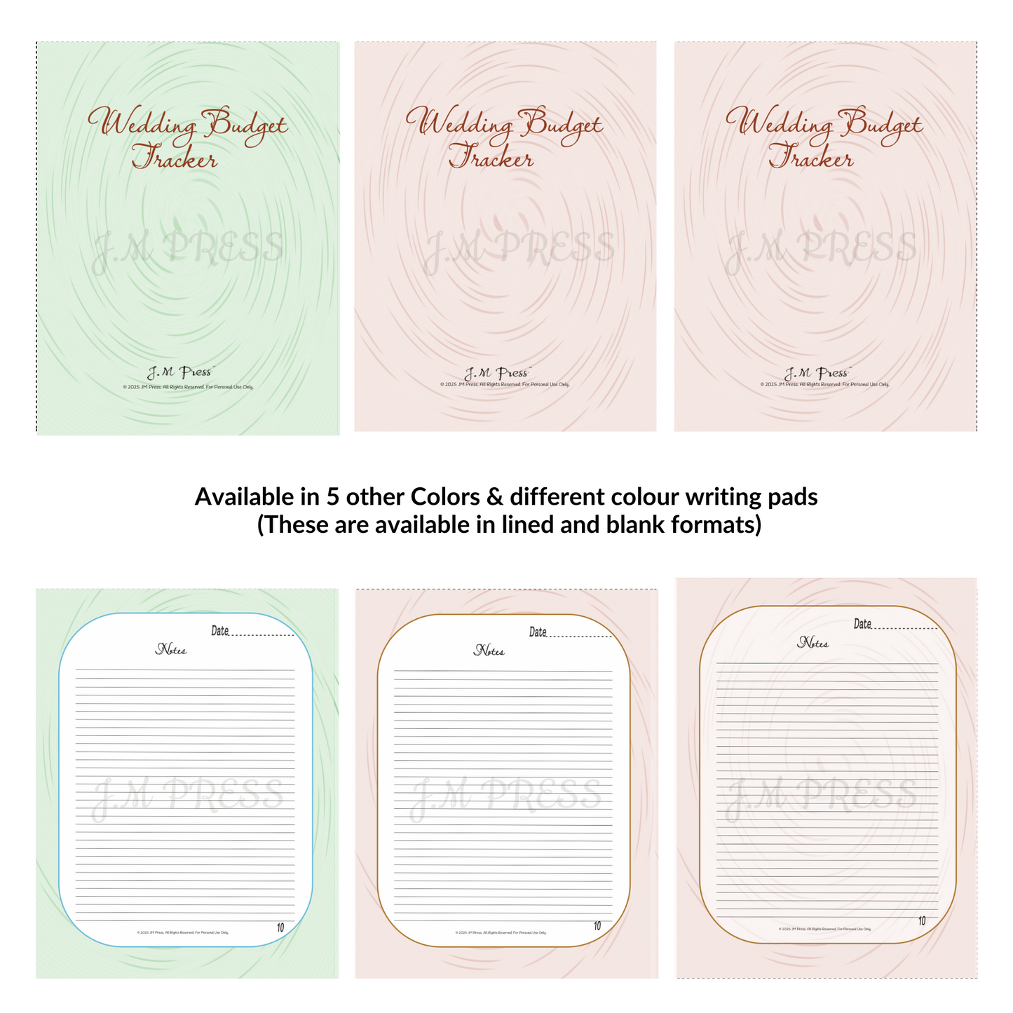 Wedding Budget Planner | Expense, Savings & Final Budget Summary | JM Press